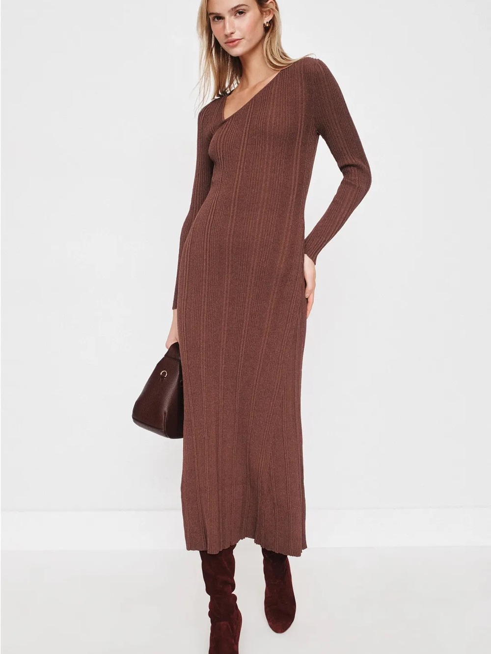 Staple The Label Amira Ribbed Knit Midi Dress